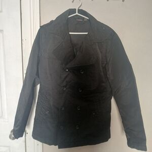 Esprit Men's / Unisex Black Double-Breasted Rain Coat